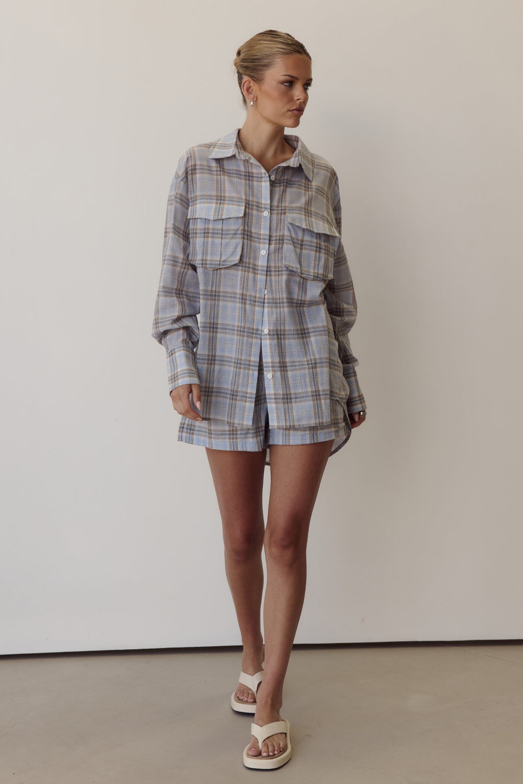Esme Short (Blue Plaid)