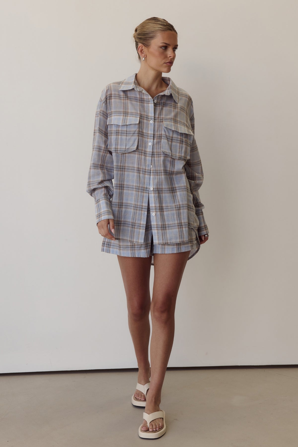 Esme Short (Blue Plaid)