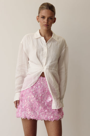 Ariel Sequin Mini Skort (Pink)