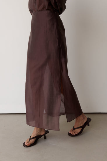 Wynn Midi Skirt (Chocolate)