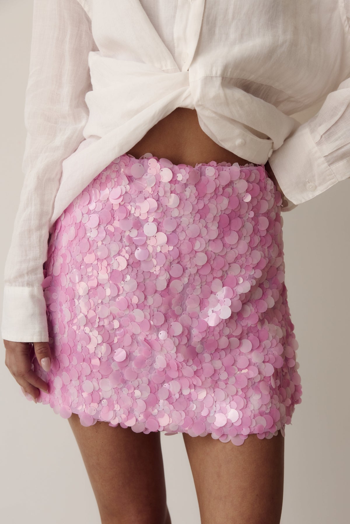 Ariel Sequin Mini Skort (Pink)