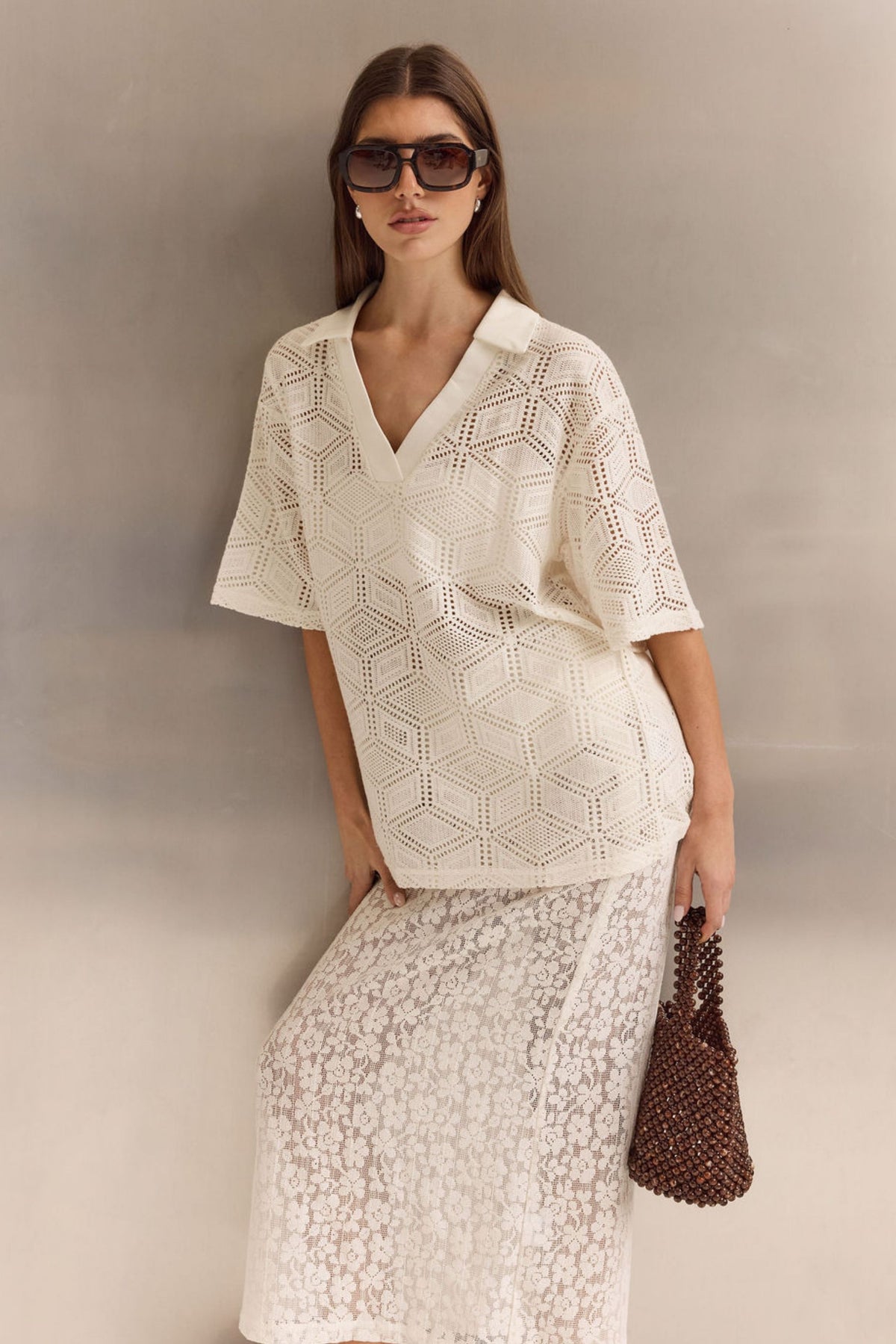 Sylvie Knit Tee (Cream)