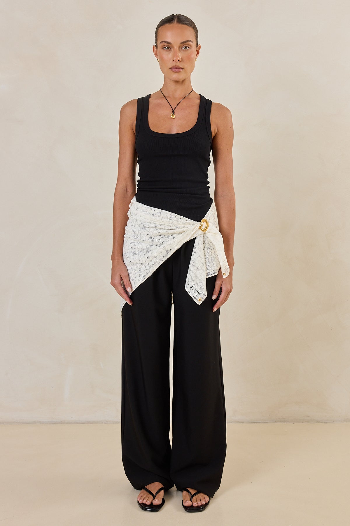 Cora Lace Scarf (White)