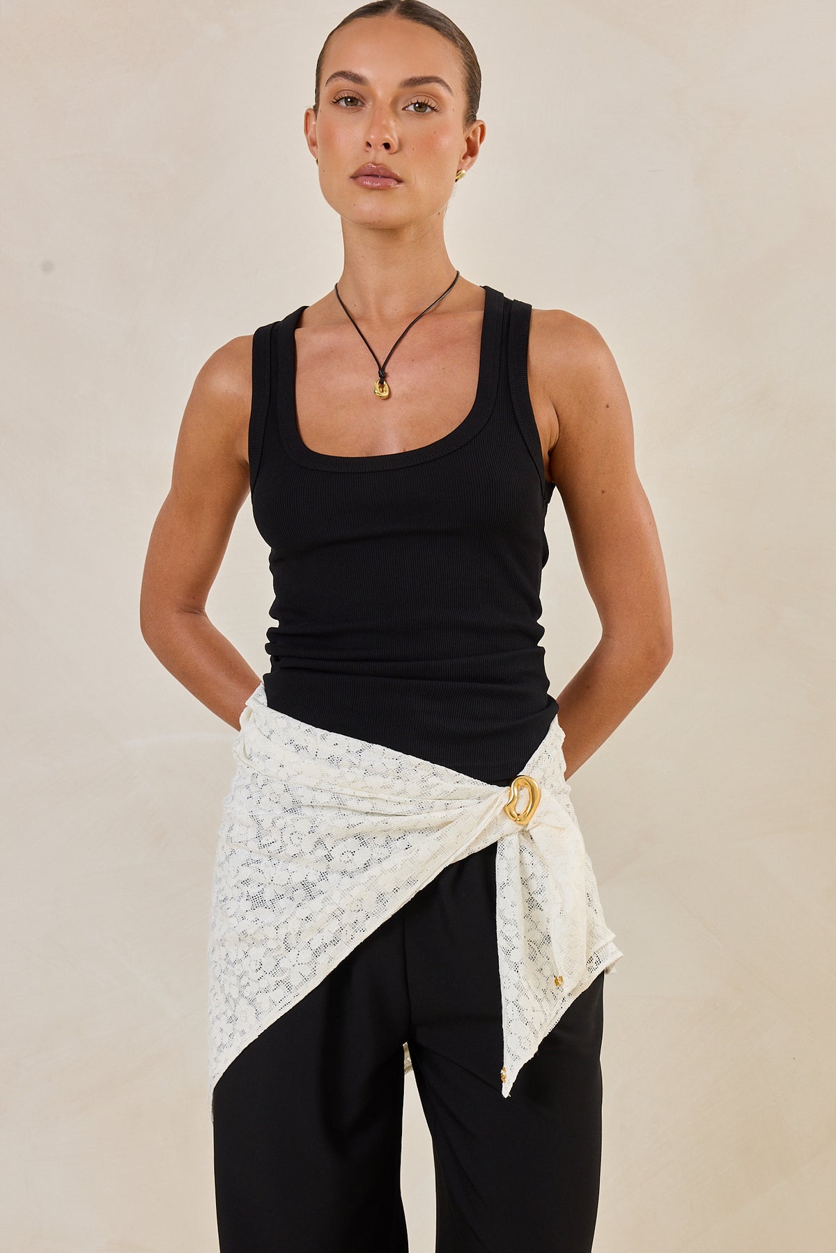 Cora Lace Scarf (White)