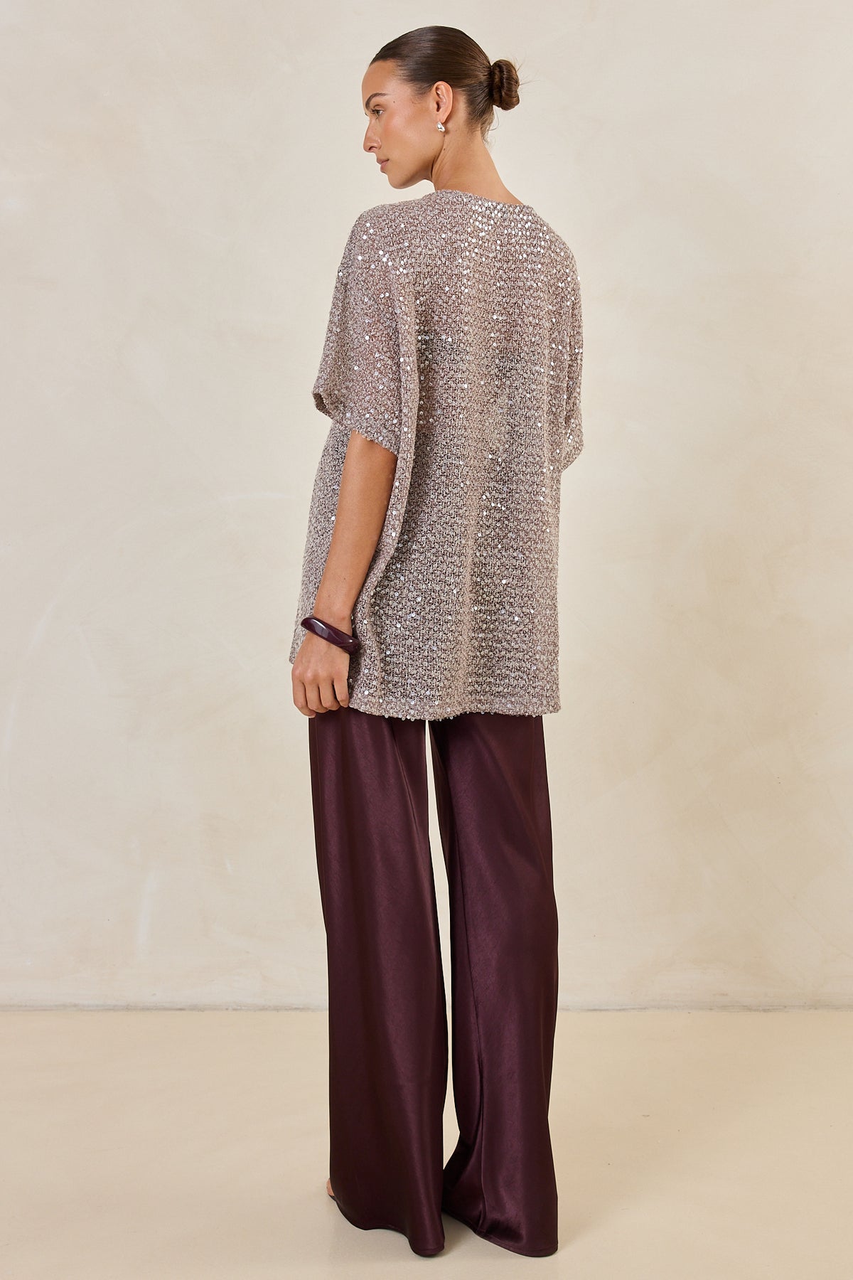 Micah Sequin Knit Tee (Dusty Mauve)