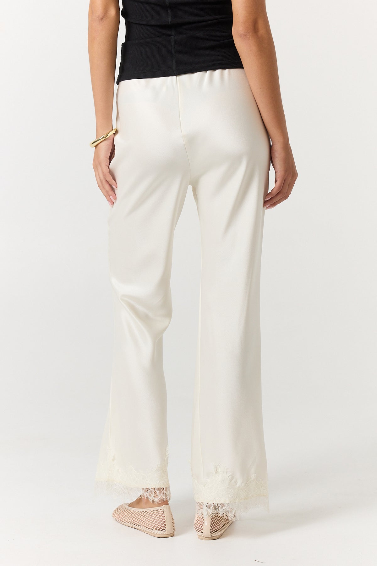 Sasha Bias Lace Pant (Cream)