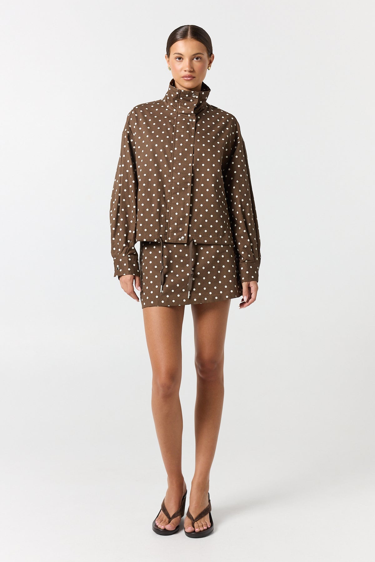 Lennox Mini Skort (Chocolate Polka)