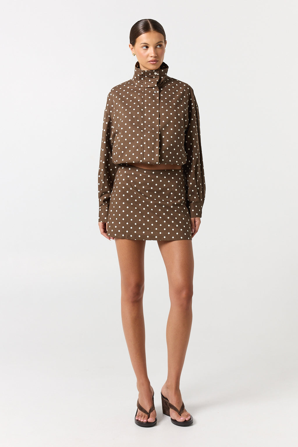 Lennox Mini Skort (Chocolate Polka)