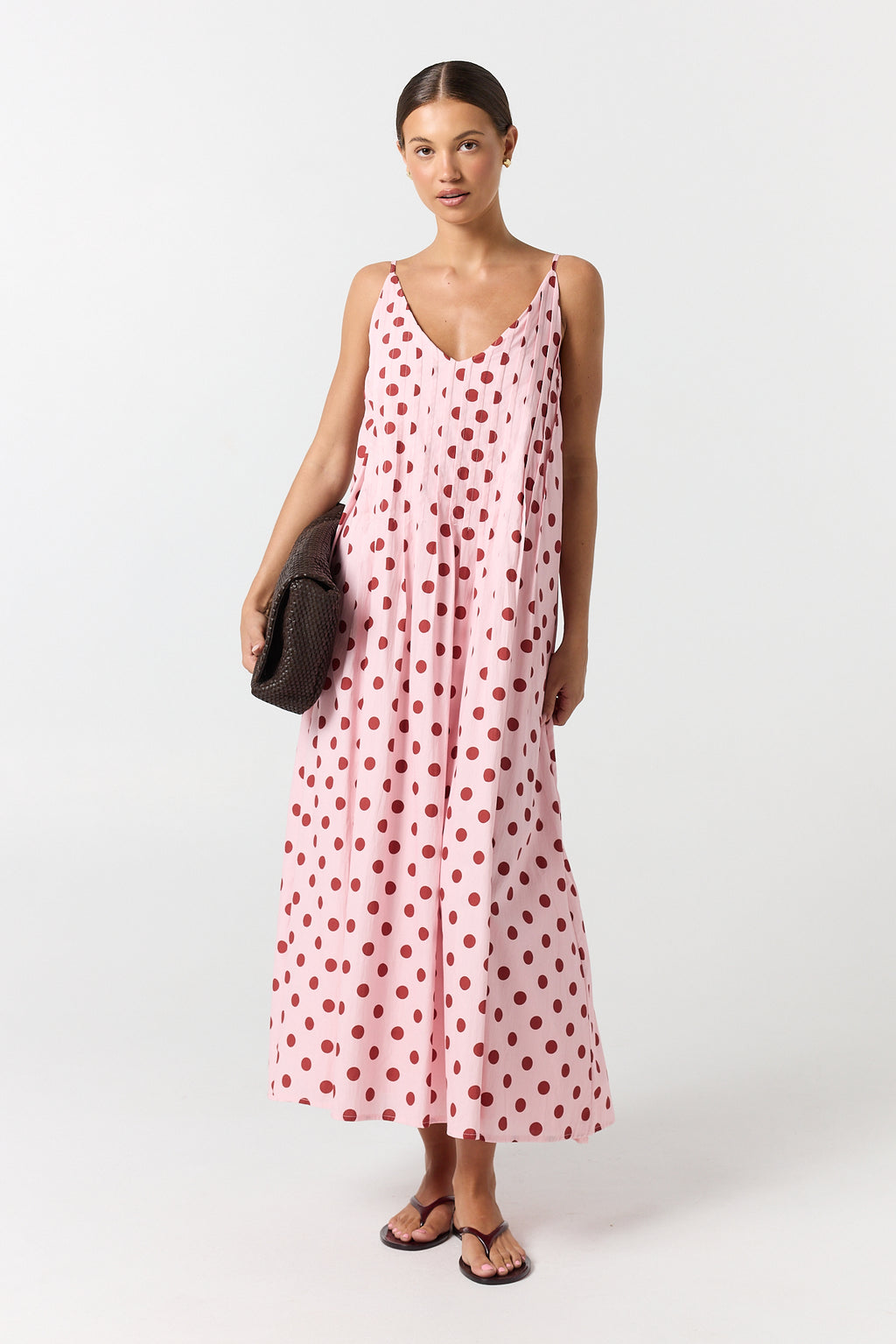 Conni Maxi Dress (Pink/Red Polka)