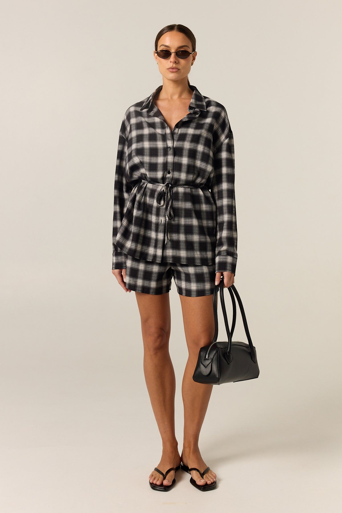 Lainey Short (Black Plaid)