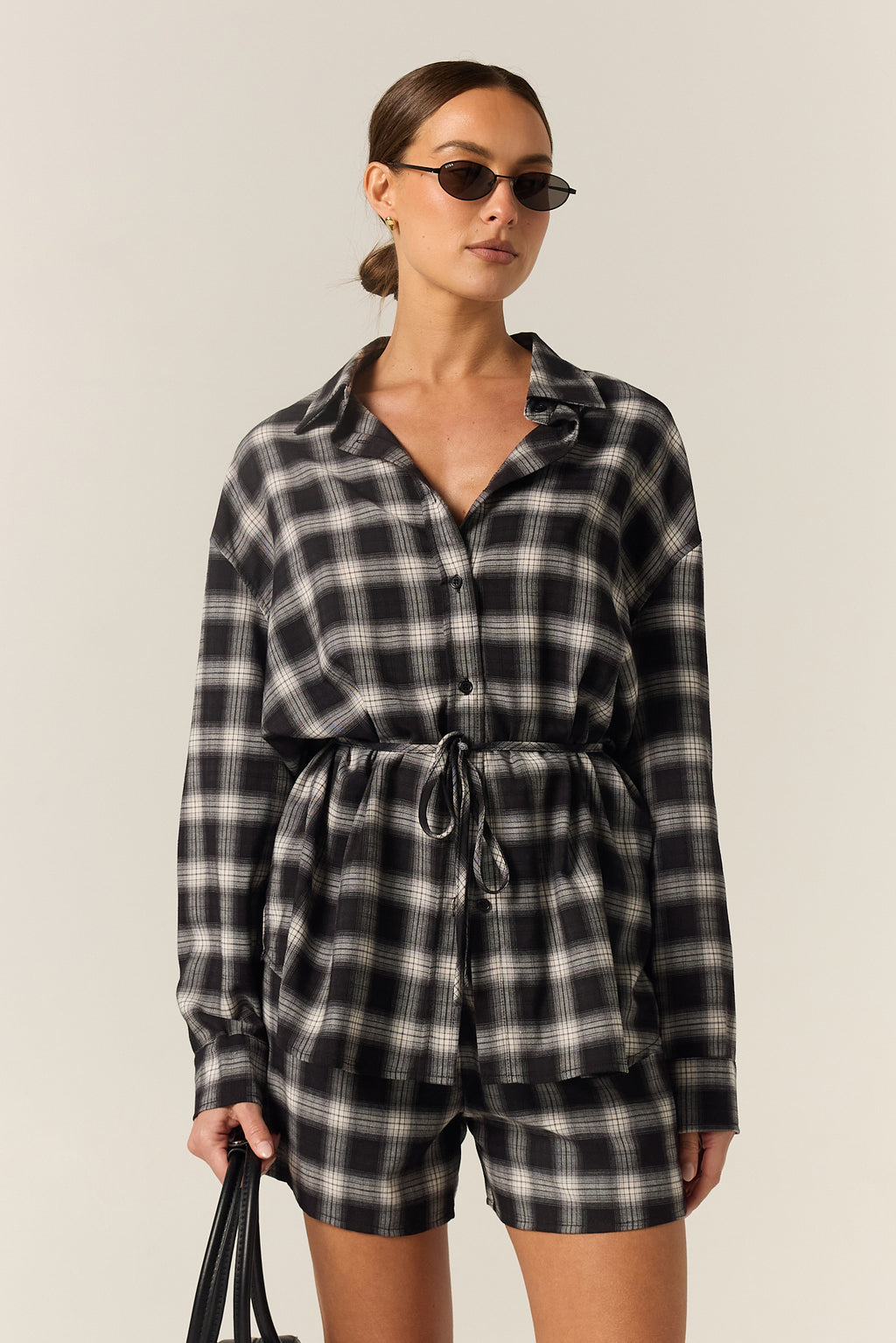 Lainey Short (Black Plaid)