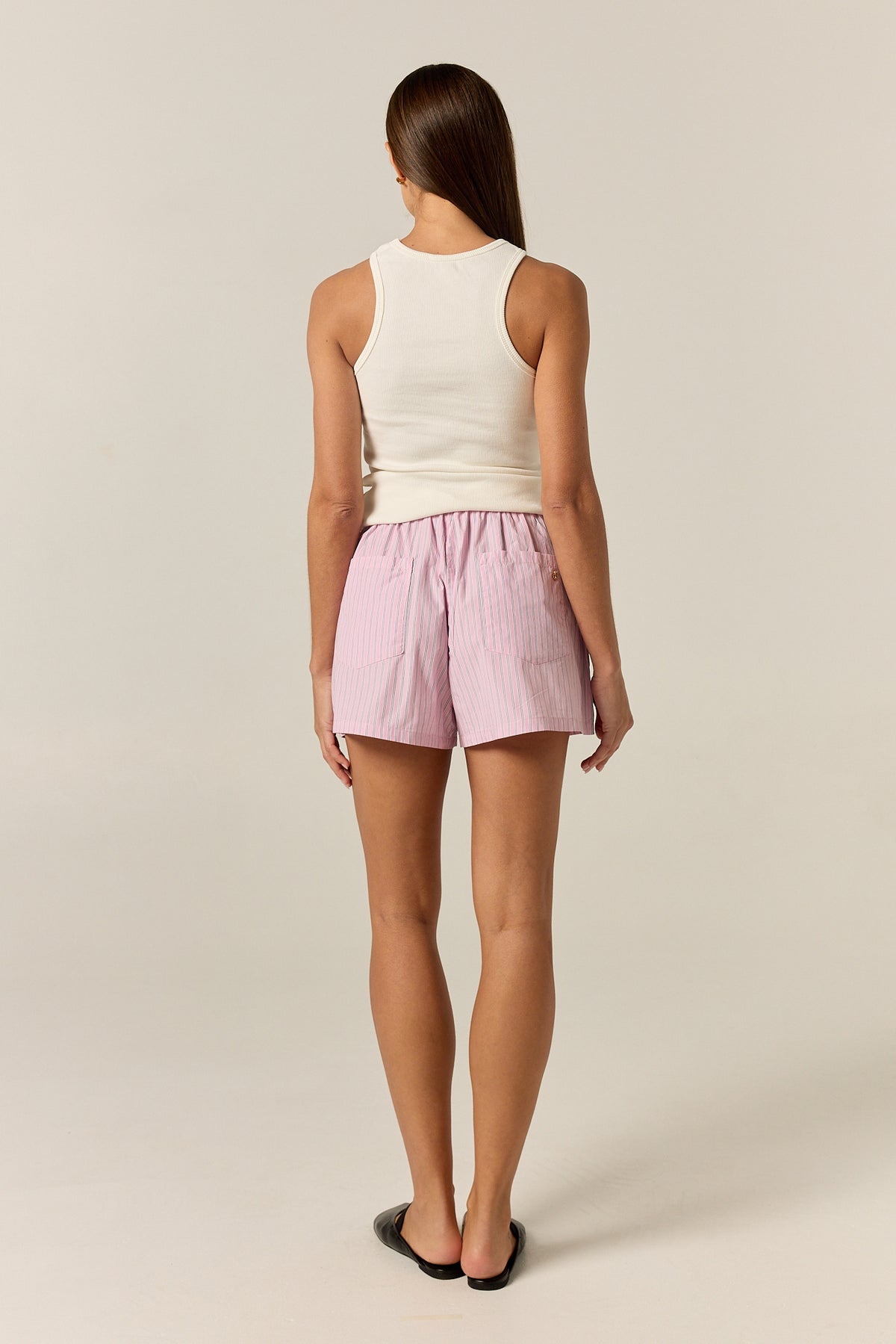 Sarah Micro Short (Pink Pinstripe)