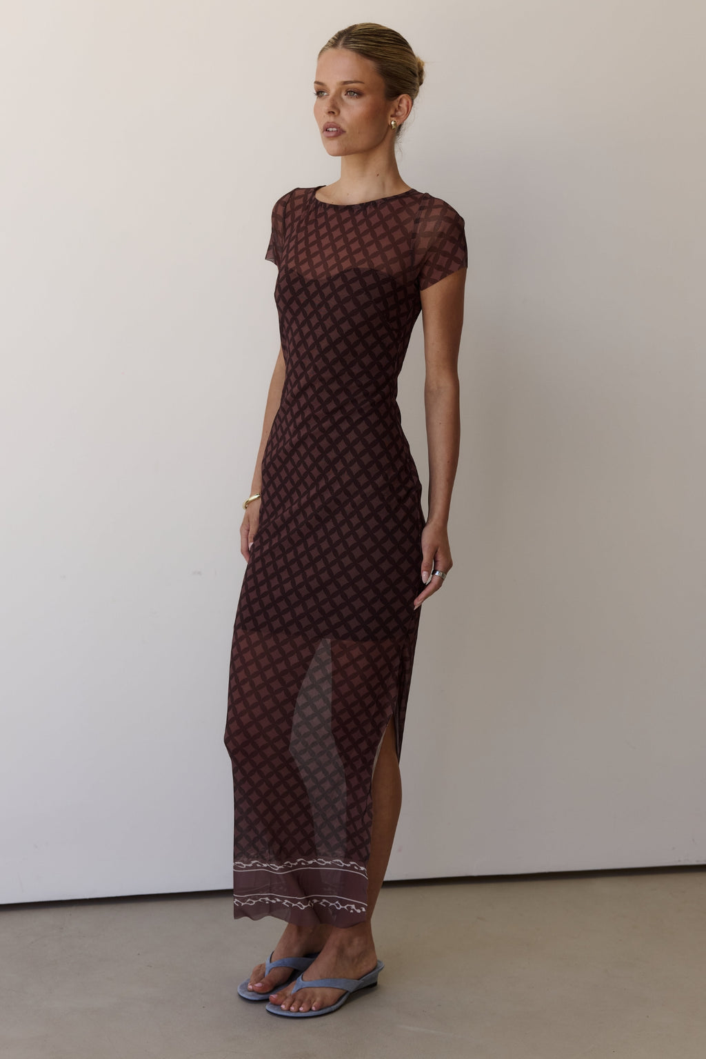 Maddison Maxi Dress (Geometric Chocolate)
