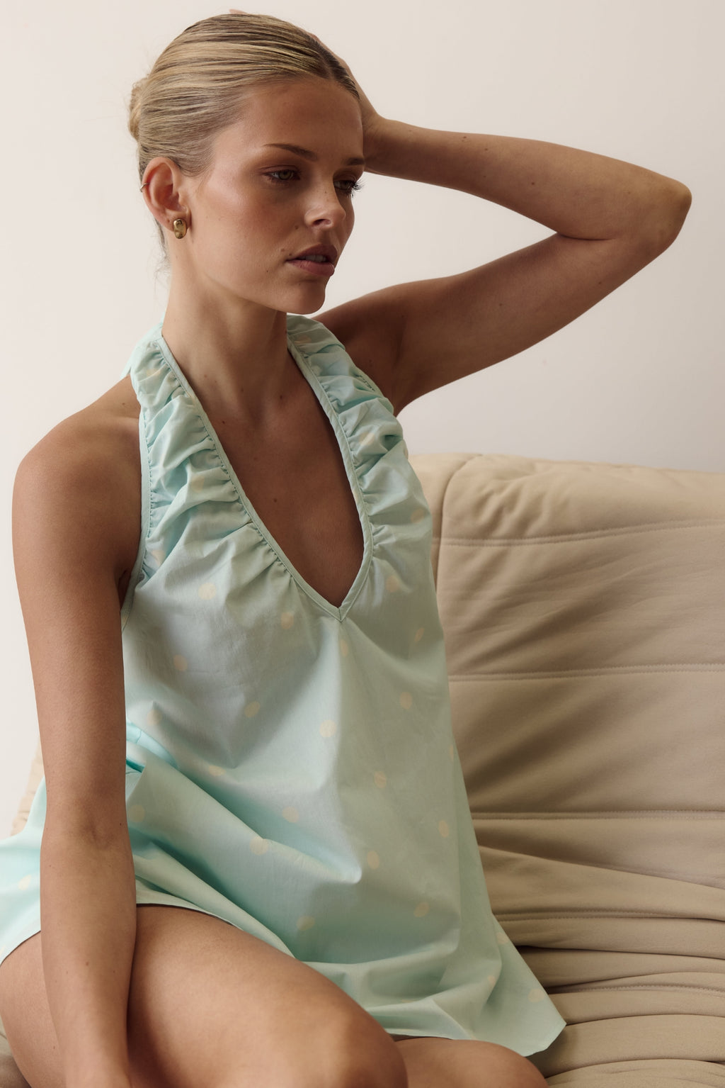 Shiloh Short (Aqua/Butter Polka)