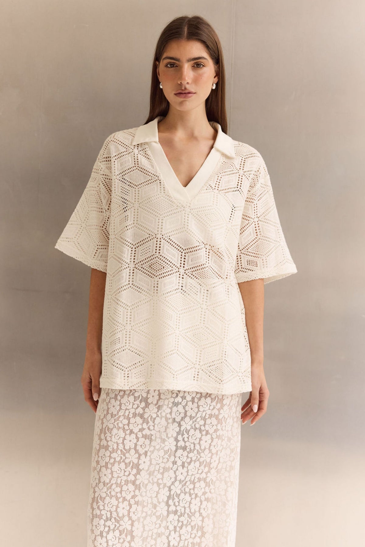 Sylvie Knit Tee (Cream)