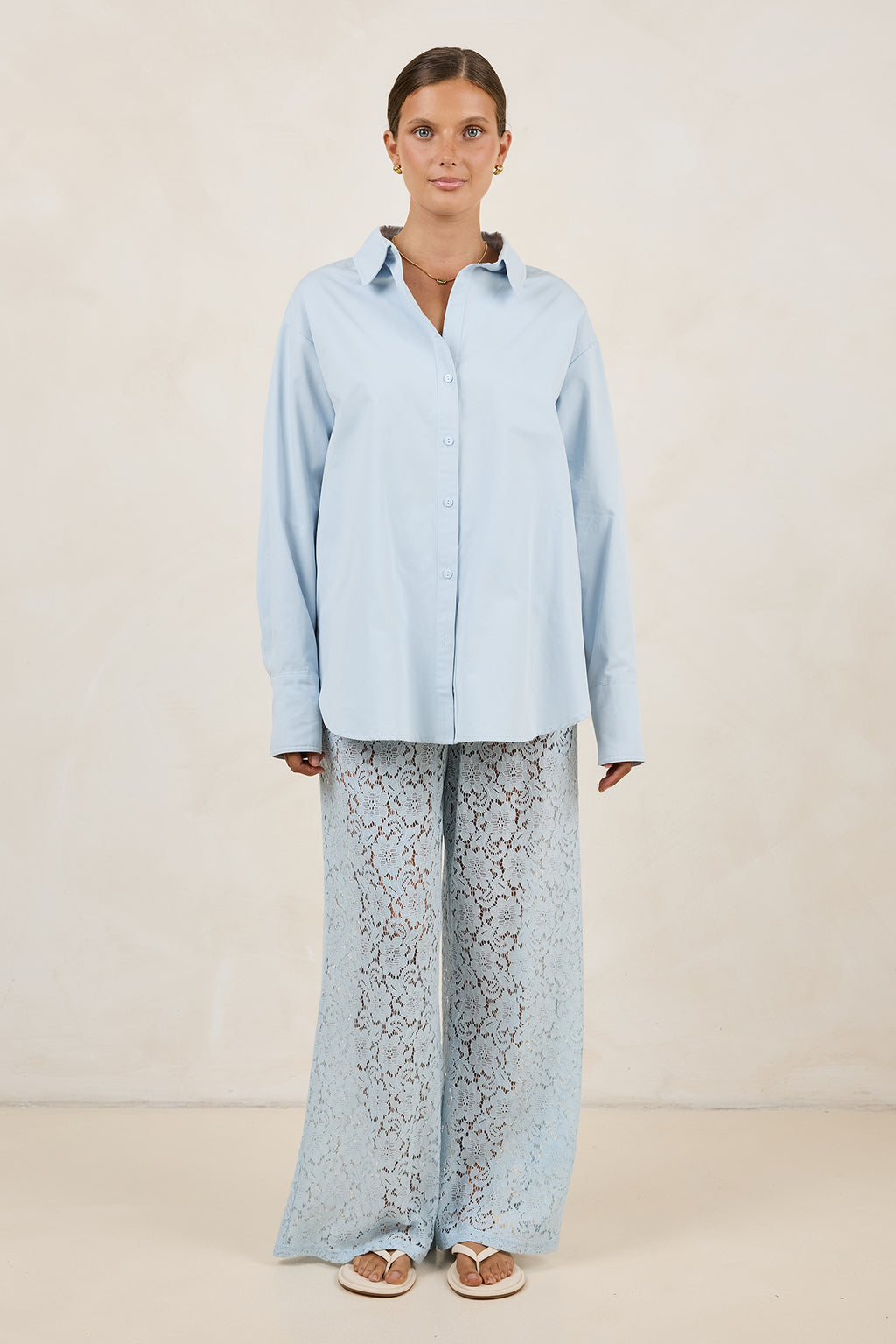 Theo Classic Cotton Shirt (Powder Blue)