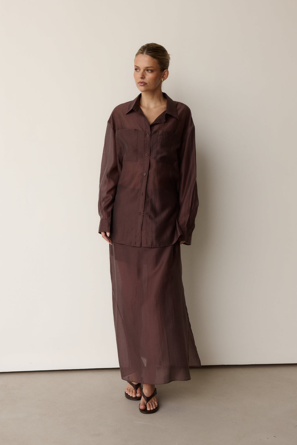 Wynn Midi Skirt (Chocolate)