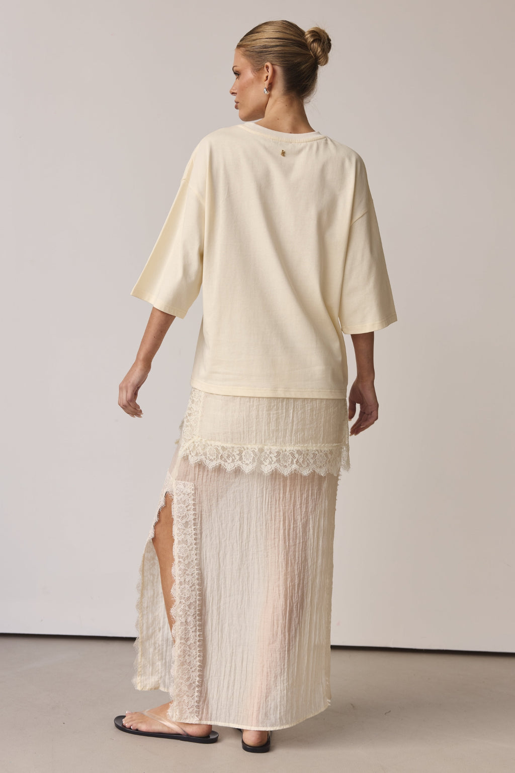 Ziggy Lace Maxi Skirt (Buttercream)