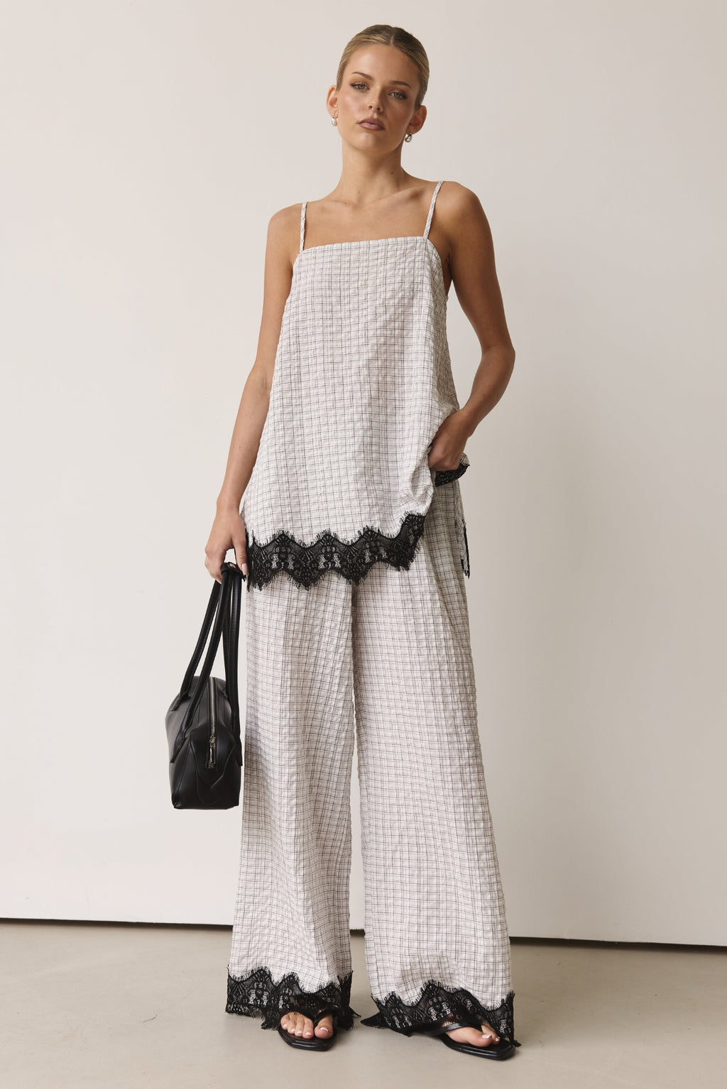 Holland Cami (White/Black Plaid)