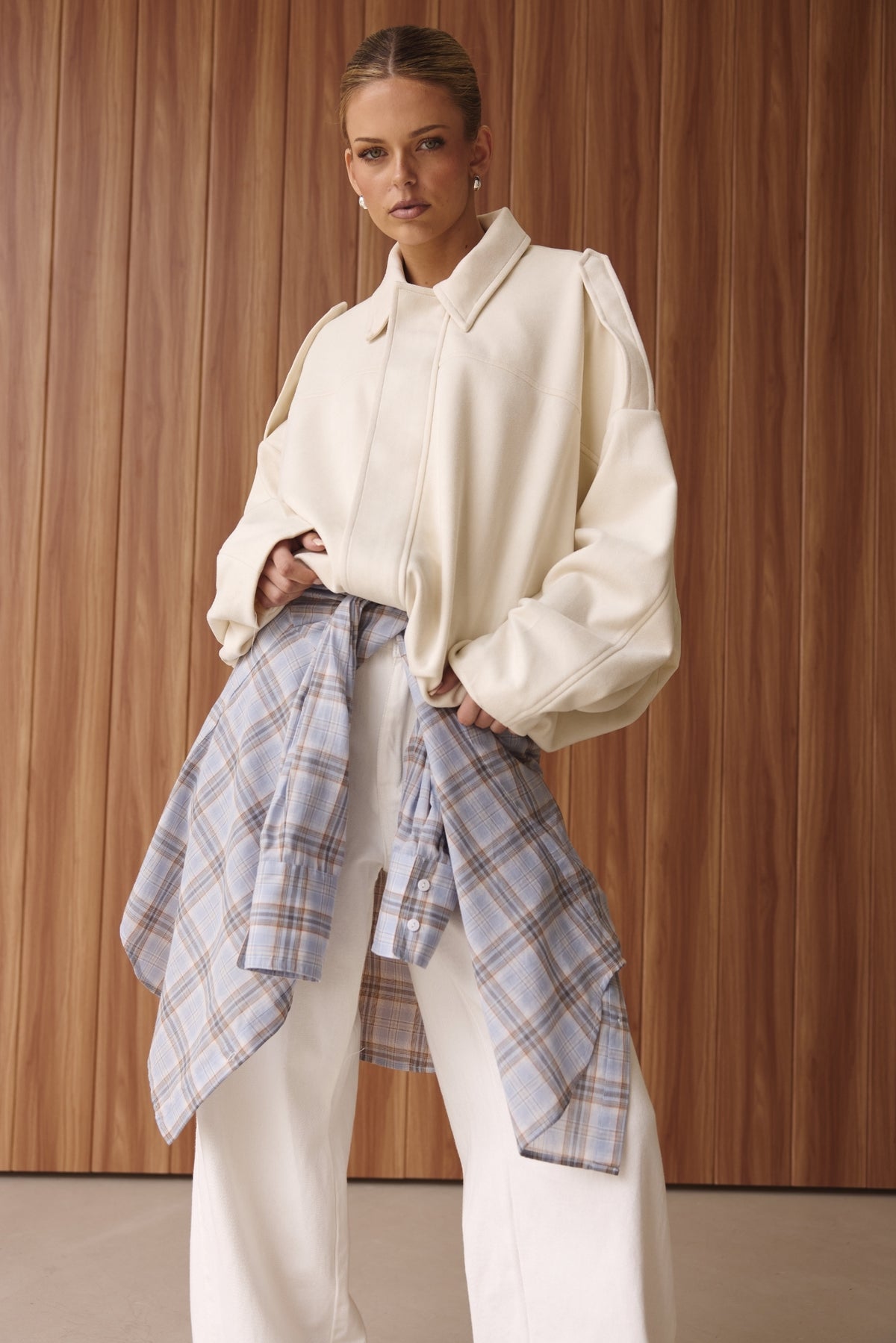 Ember Faux Suede Bomber (Cream)