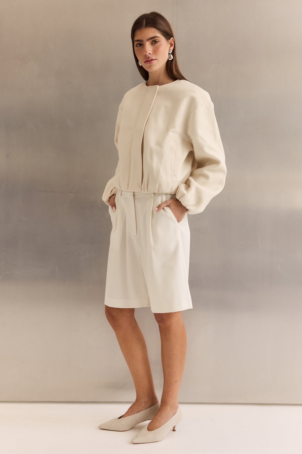 Celine Bomber Jacket (Cream)