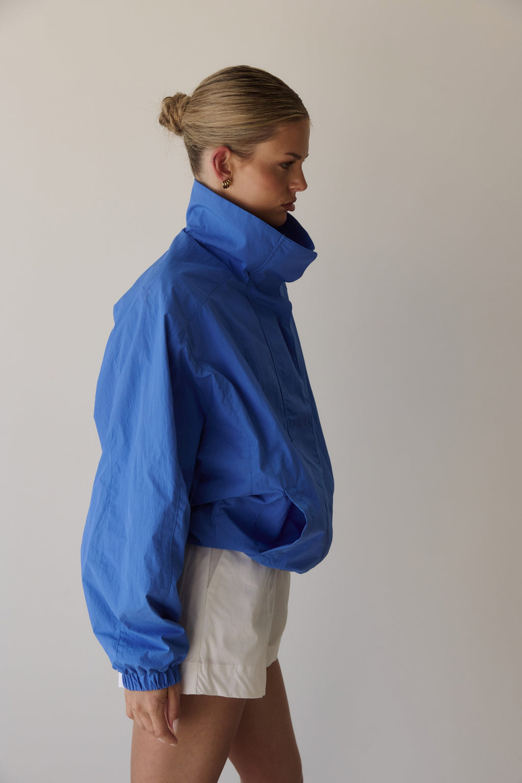 Demi Funnel Bomber Jacket (Cobalt)