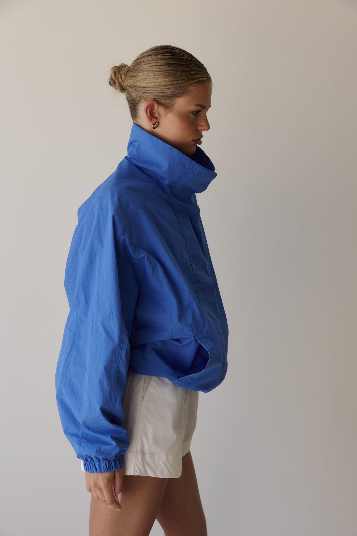 Demi Funnel Bomber Jacket (Cobalt)