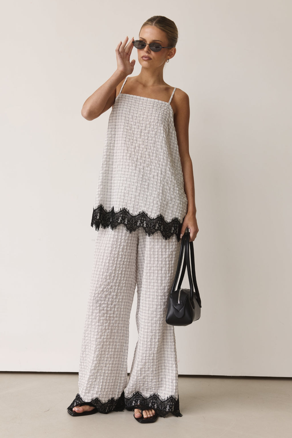 Holland Cami (White/Black Plaid)