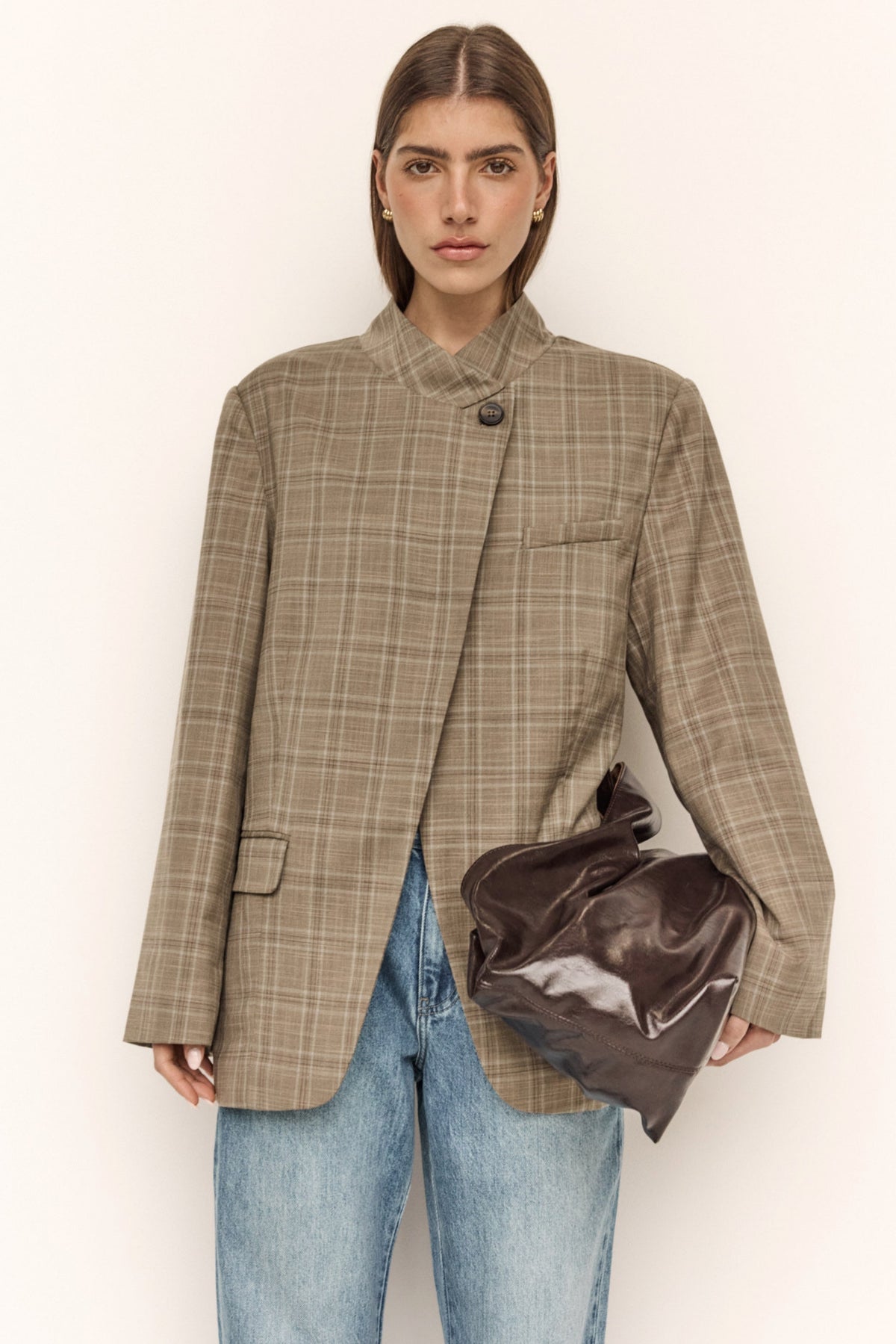 Rio Blazer (Taupe Plaid)
