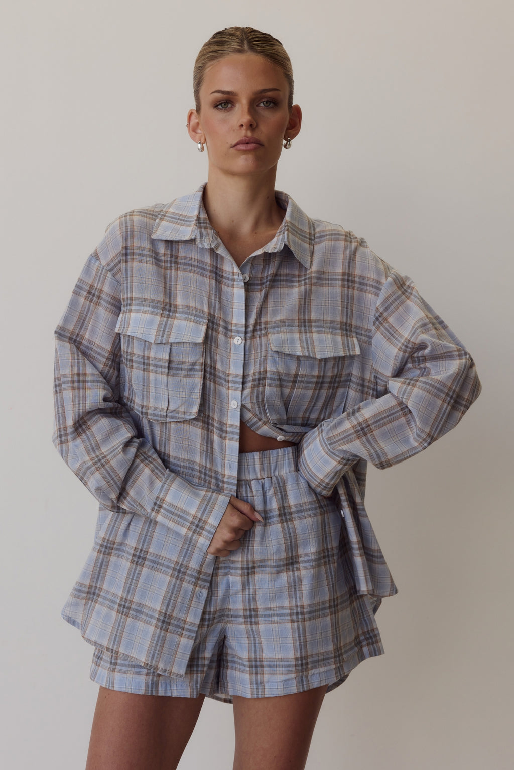 Esme Short (Blue Plaid)