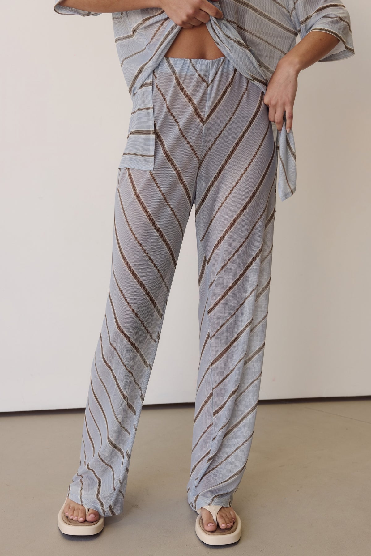 Sienna Pant (Blue/Chocolate Stripe)