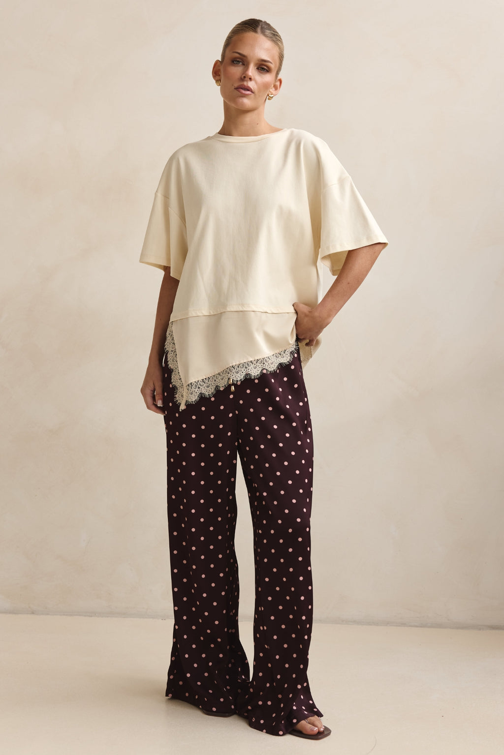 Charlie Pant (Merlot/Pink Polka)