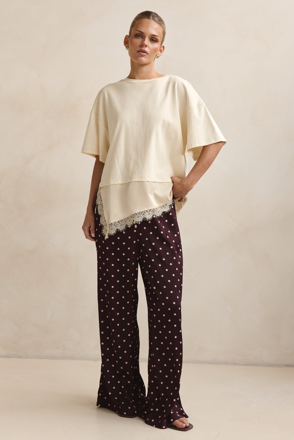 Charlie Pant (Merlot/Pink Polka)