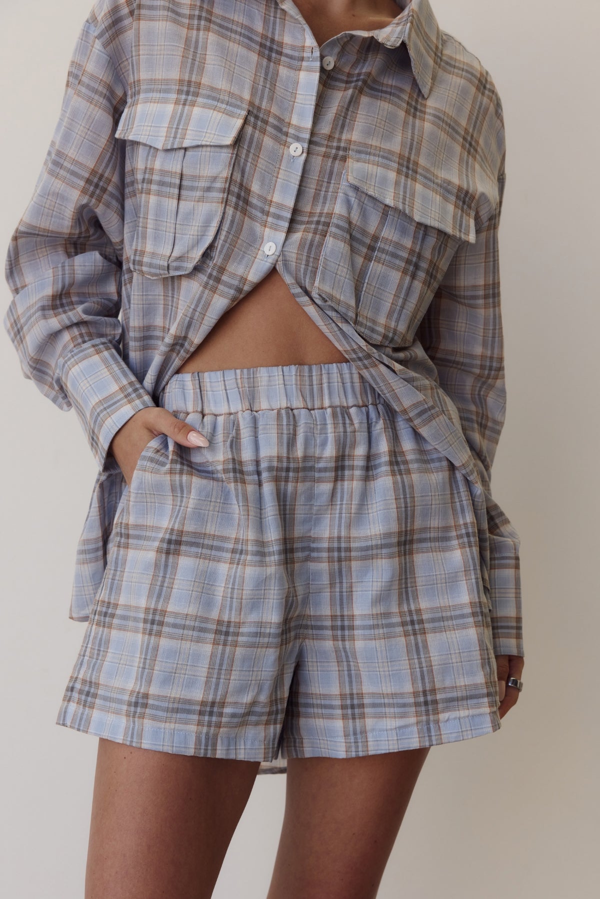 Esme Short (Blue Plaid)