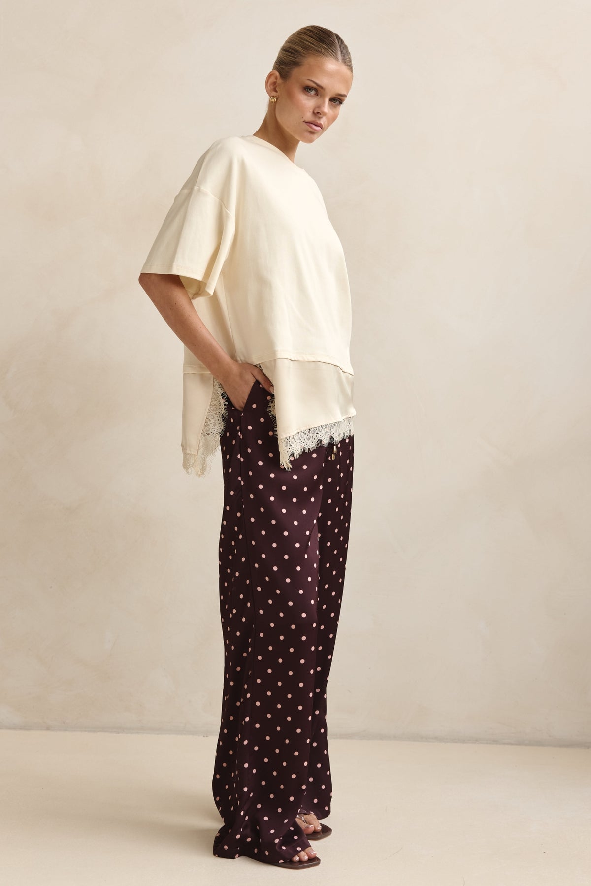 Charlie Pant (Merlot/Pink Polka)
