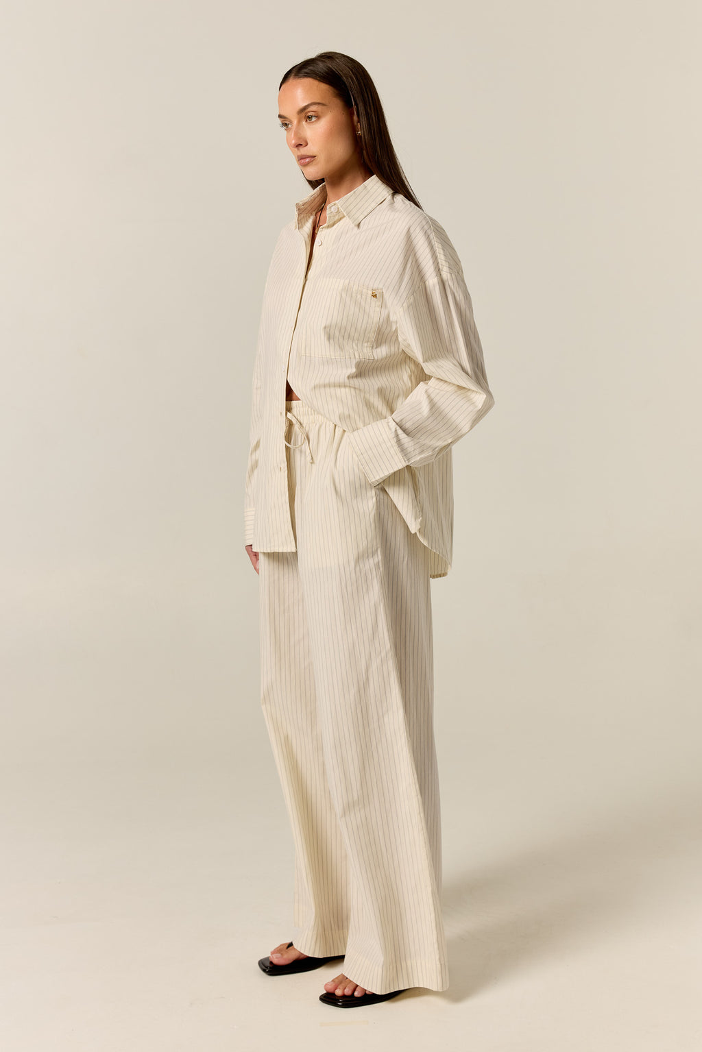 Ellis Shirt (Butter Pinstripe)