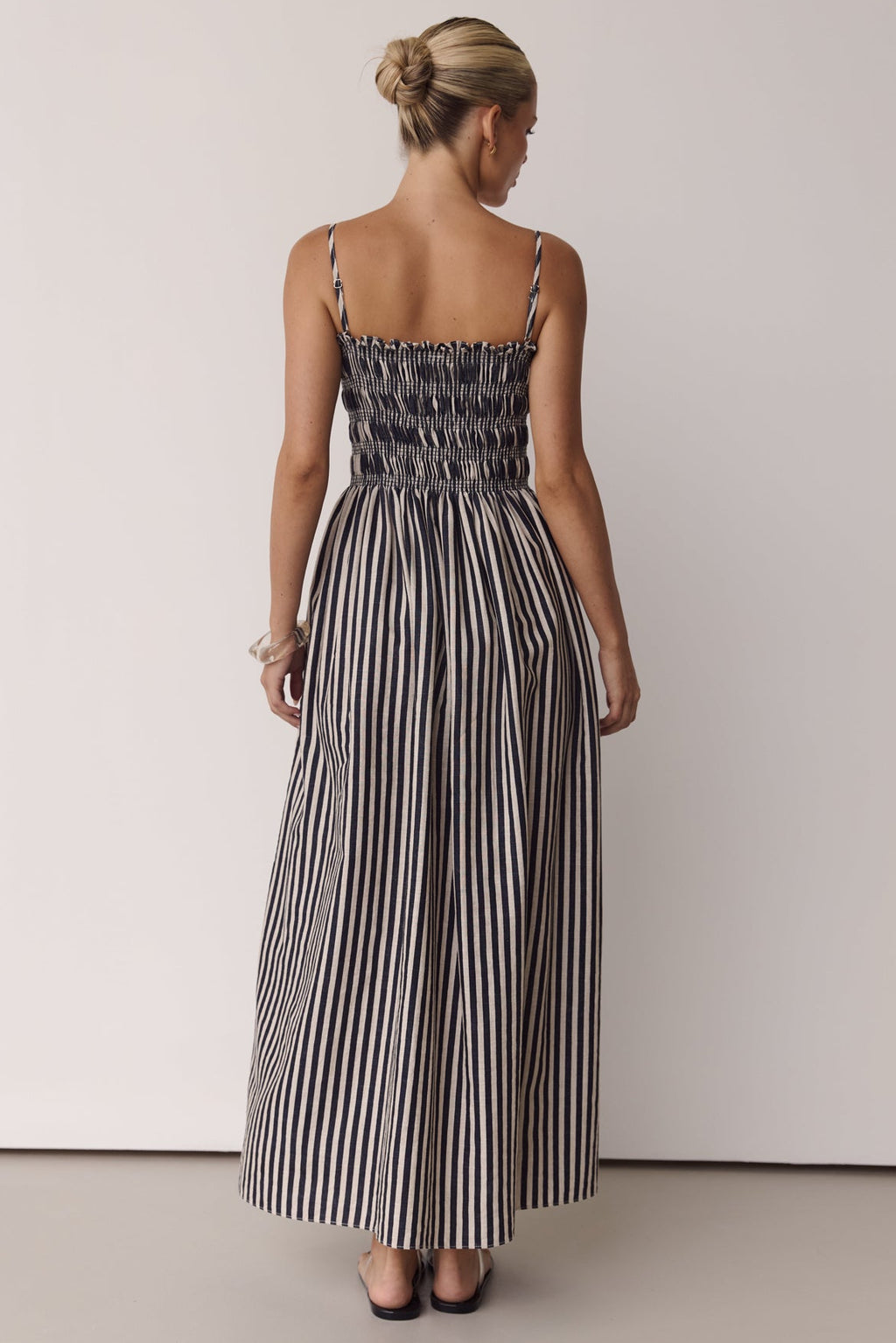 Estelle Maxi Dress 2.0 (Black/Beige Stripe)