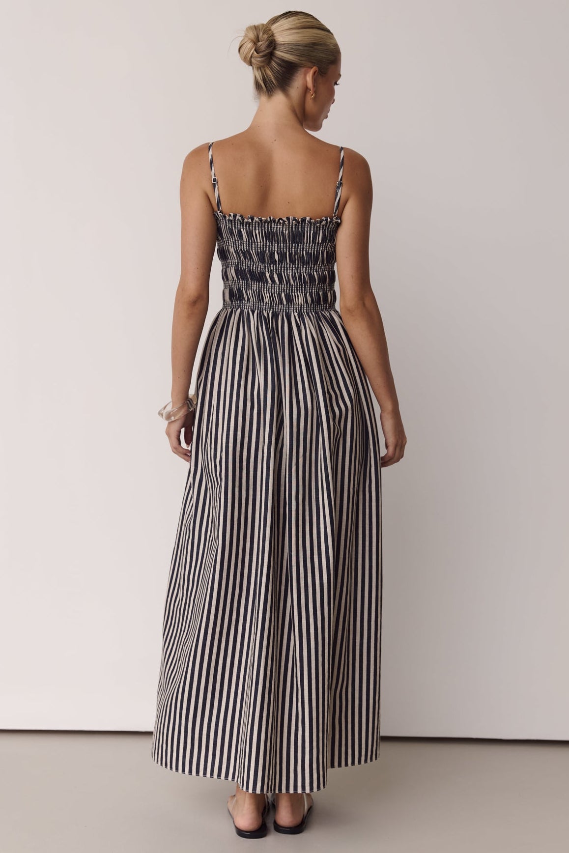 Estelle Maxi Dress 2.0 (Black/Beige Stripe)