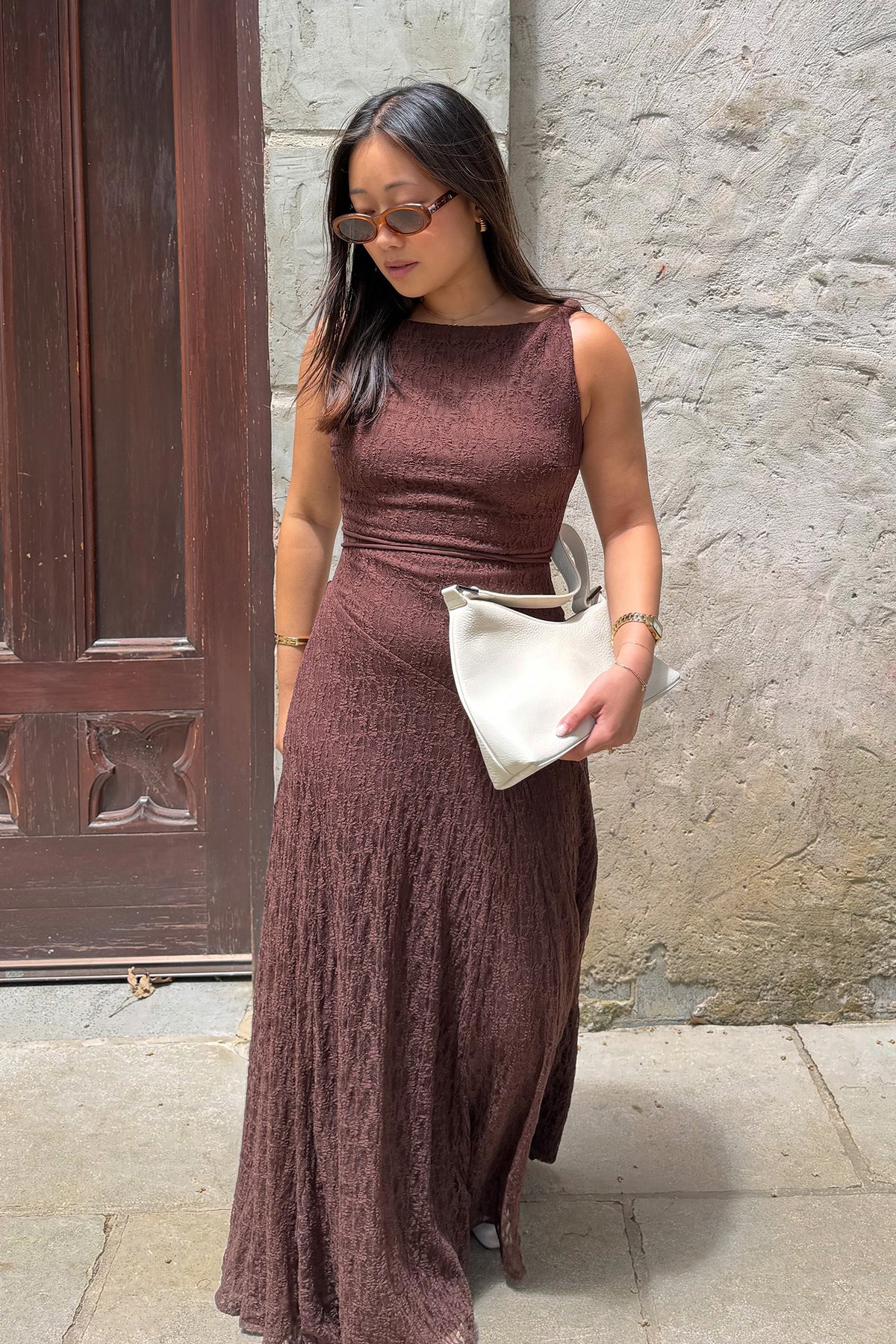 Gianna Lace Maxi Dress (Chocolate)